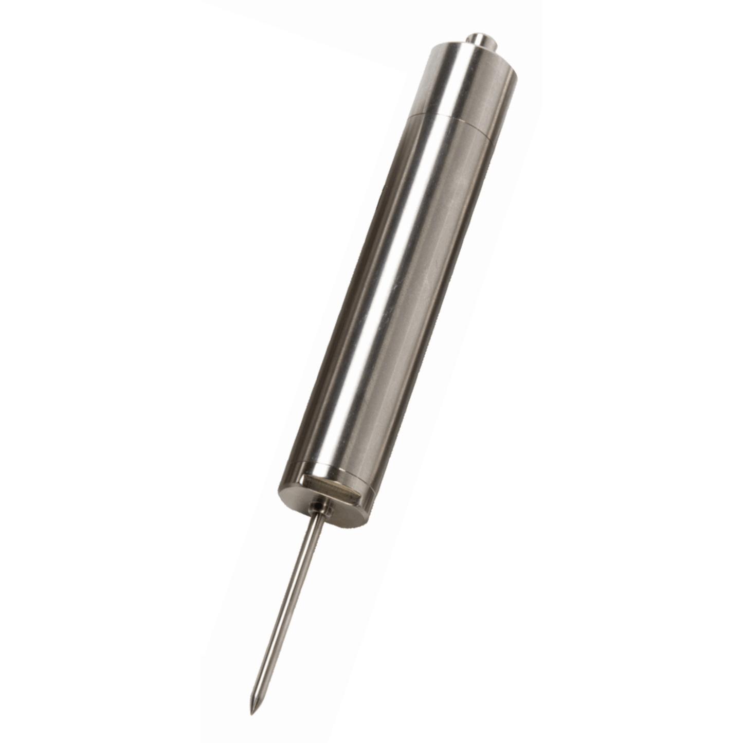 Un Enregistreurs de données ThermaData Pro en acier inoxydable de Thermometre.fr sur fond blanc.