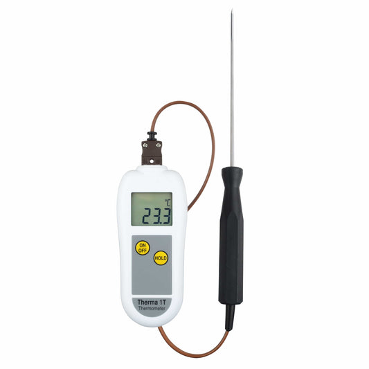 un termometro Therma 1T - termometro ad alta precisione di Thermometer.fr su sfondo bianco.