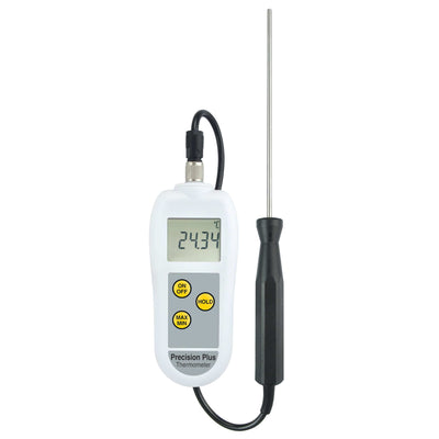 Un Thermomètre haute précision Precision Plus avec certificat UKAS de Thermometre.fr sur fond blanc.