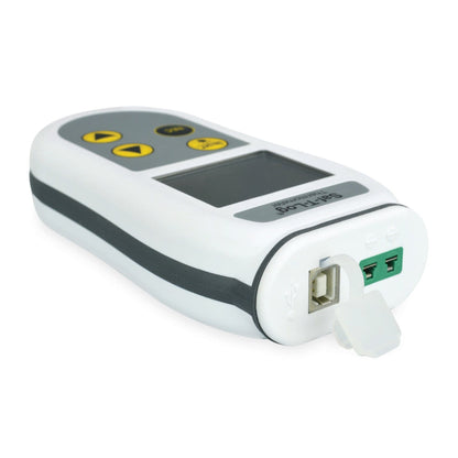 un appareil avec un écran lcd Enregistrement de température sans papier Saf-T-Log HACCP fixé par Thermometre.fr.
