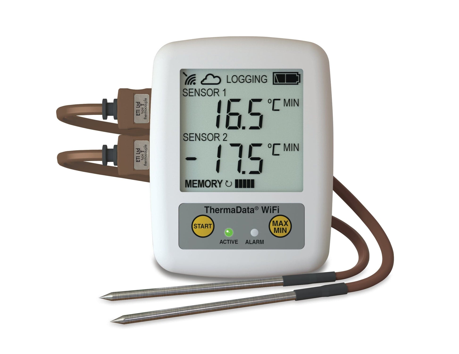 Thermomètre thermocouple enregistreur à quatre canaux