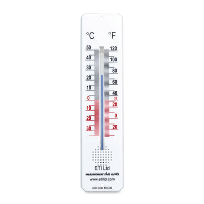 un Thermomètre d'ambiance - 45 x 195 mm par Thermometre.fr sur fond blanc.