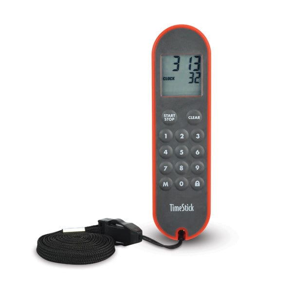 une minuterie rouge et noir Minuterie à une main avec un cordon attaché par Thermometre.fr.