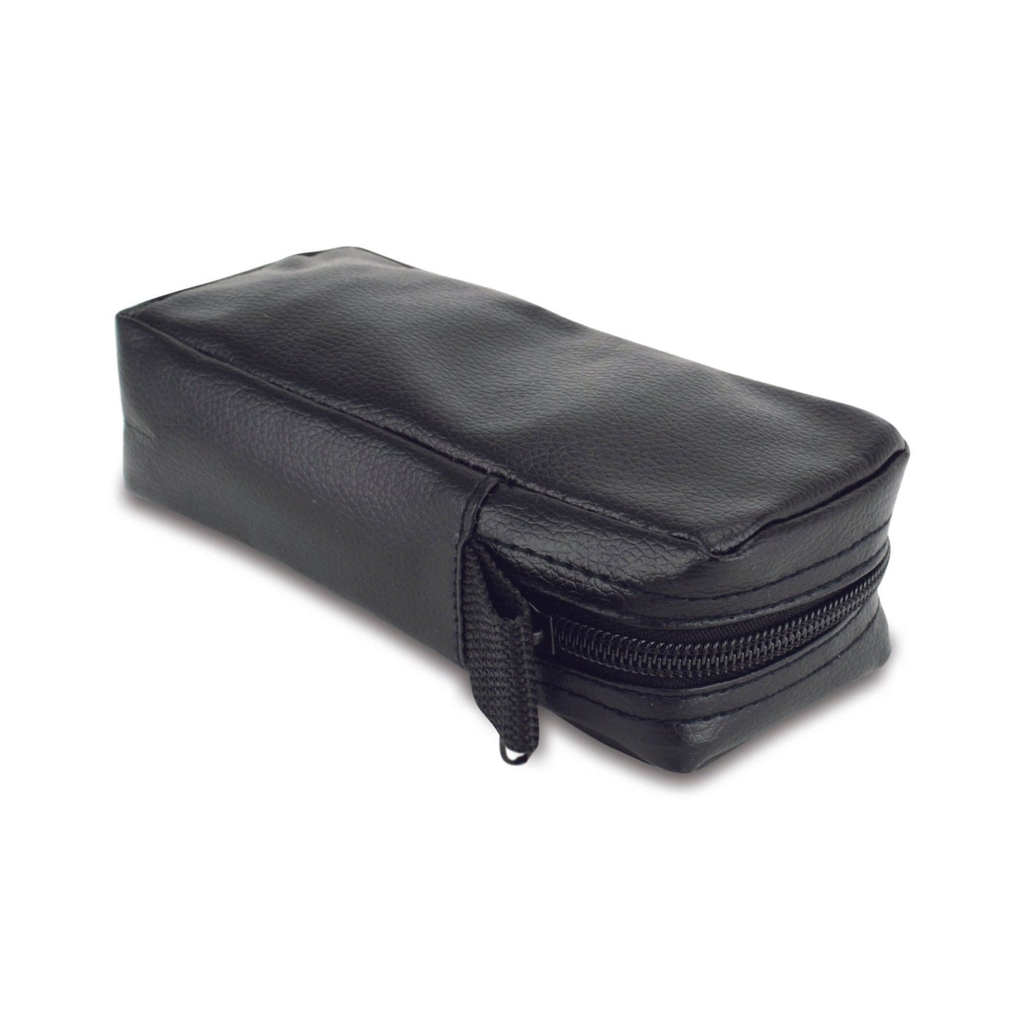 une Pochette zippée en cuir noir pour Thermapen® & Gourmet de Thermometre.fr sur fond blanc.