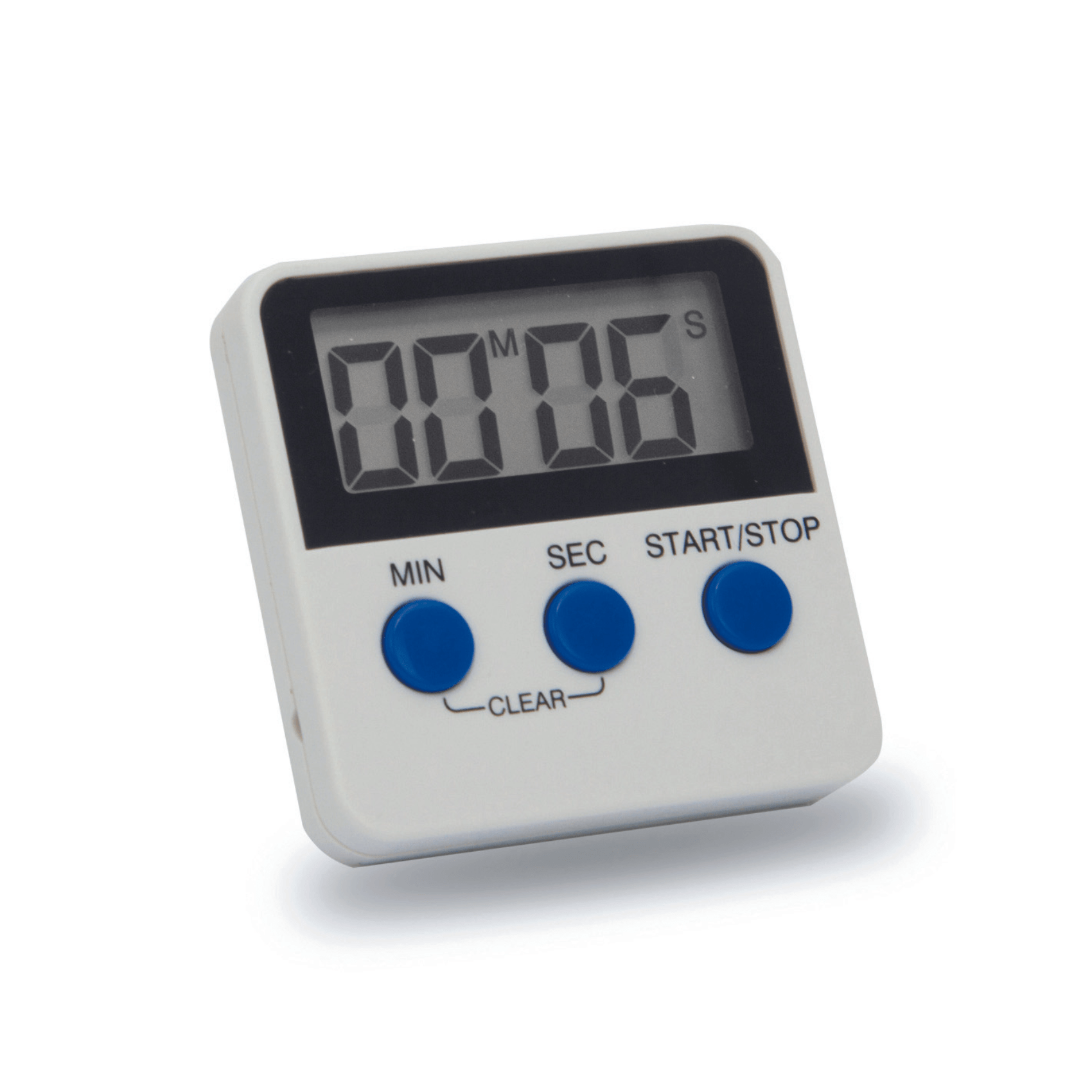 un minuteur numérique Thermometre.fr avec des boutons bleus sur fond blanc.