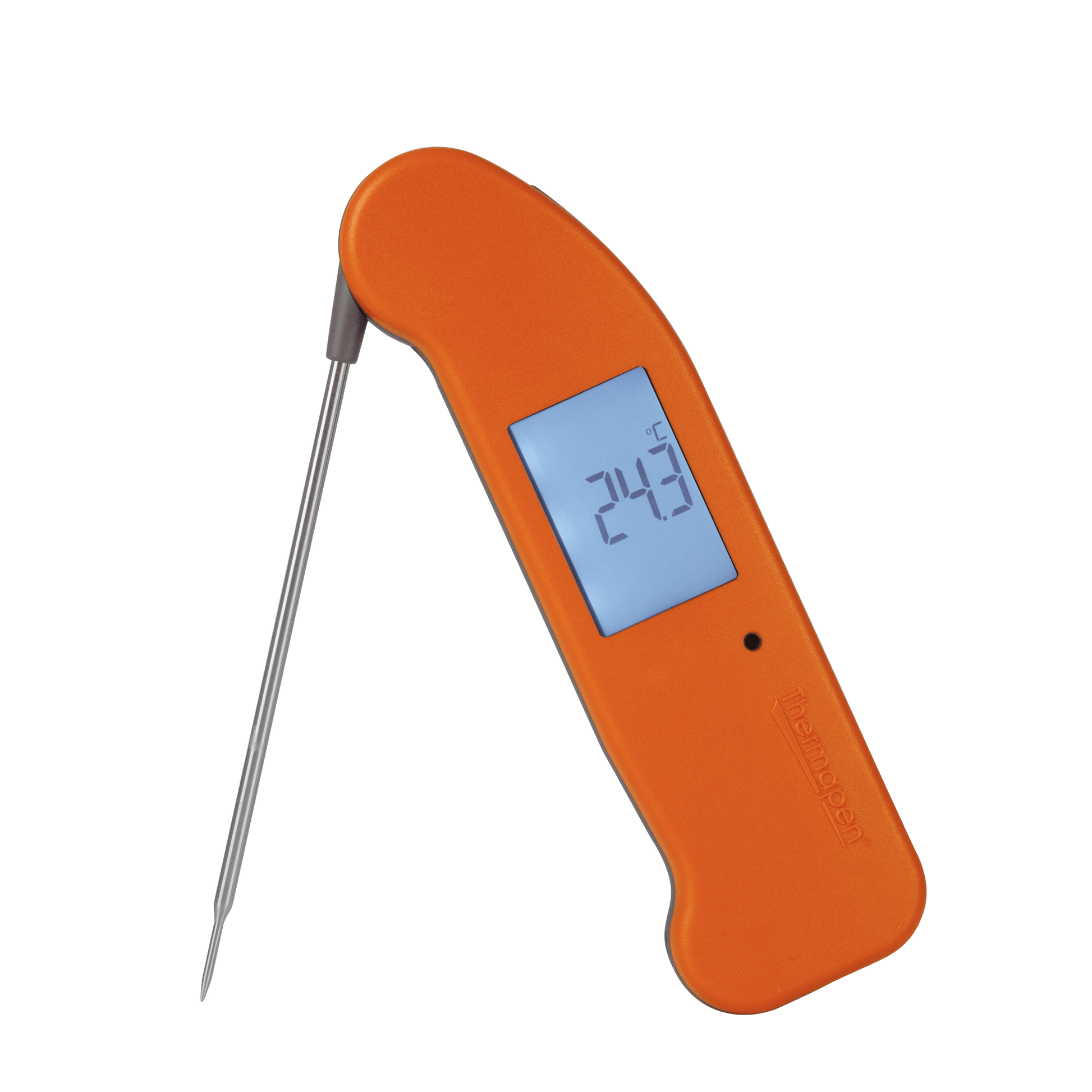 un thermomètre numérique Thermapen® One sur fond noir de Thermometre.fr.