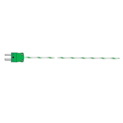 Une Sonde de température de four en fibre de verre en vert et blanc sur fond blanc par Thermomètre.fr.
