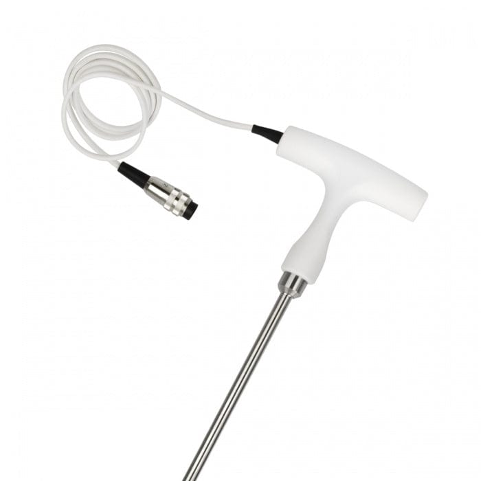 Un stéthoscope Thermomètre.fr de couleur blanche et un fil attaché pour la mesure de la température.