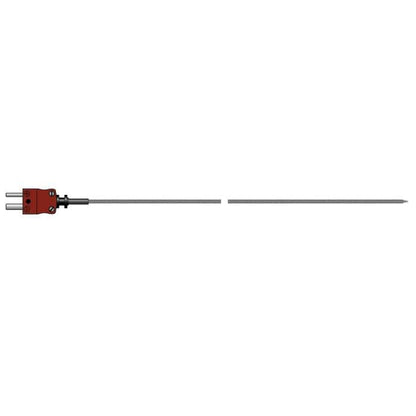 Une Sonde rouge en fibre de verre à haute température avec un embout précis de Thermomètre.fr.