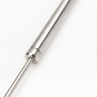 Un cylindre métallique avec une longue pointe utilisé pour mesurer avec précision la température.
Sonde de température pour quatre de Thermomètre.fr.