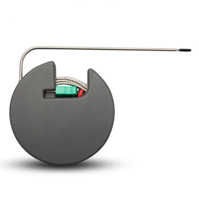 une Coque de rangement pour sondes DOT et ChefAlarm noire et verte avec une poignée attachée par Thermometre.fr.