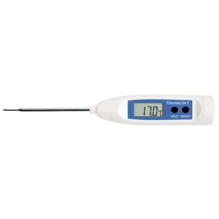 un thermomètre numérique ThermaLite 2 sur fond blanc de Thermometre.fr.