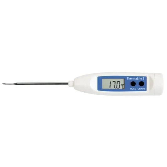 un termometro digitale ThermaLite 2 su uno sfondo bianco da Thermometer.fr.