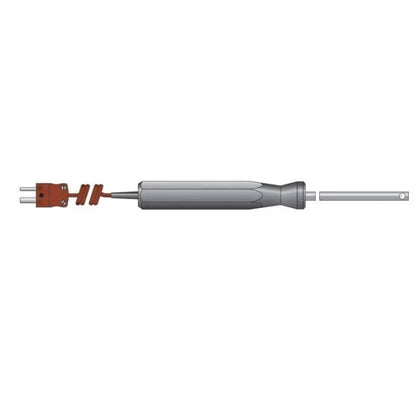 Une image d'un fil de sonde à air ou à gaz pour thermocouple avec une pointe marron de Thermometre.fr.