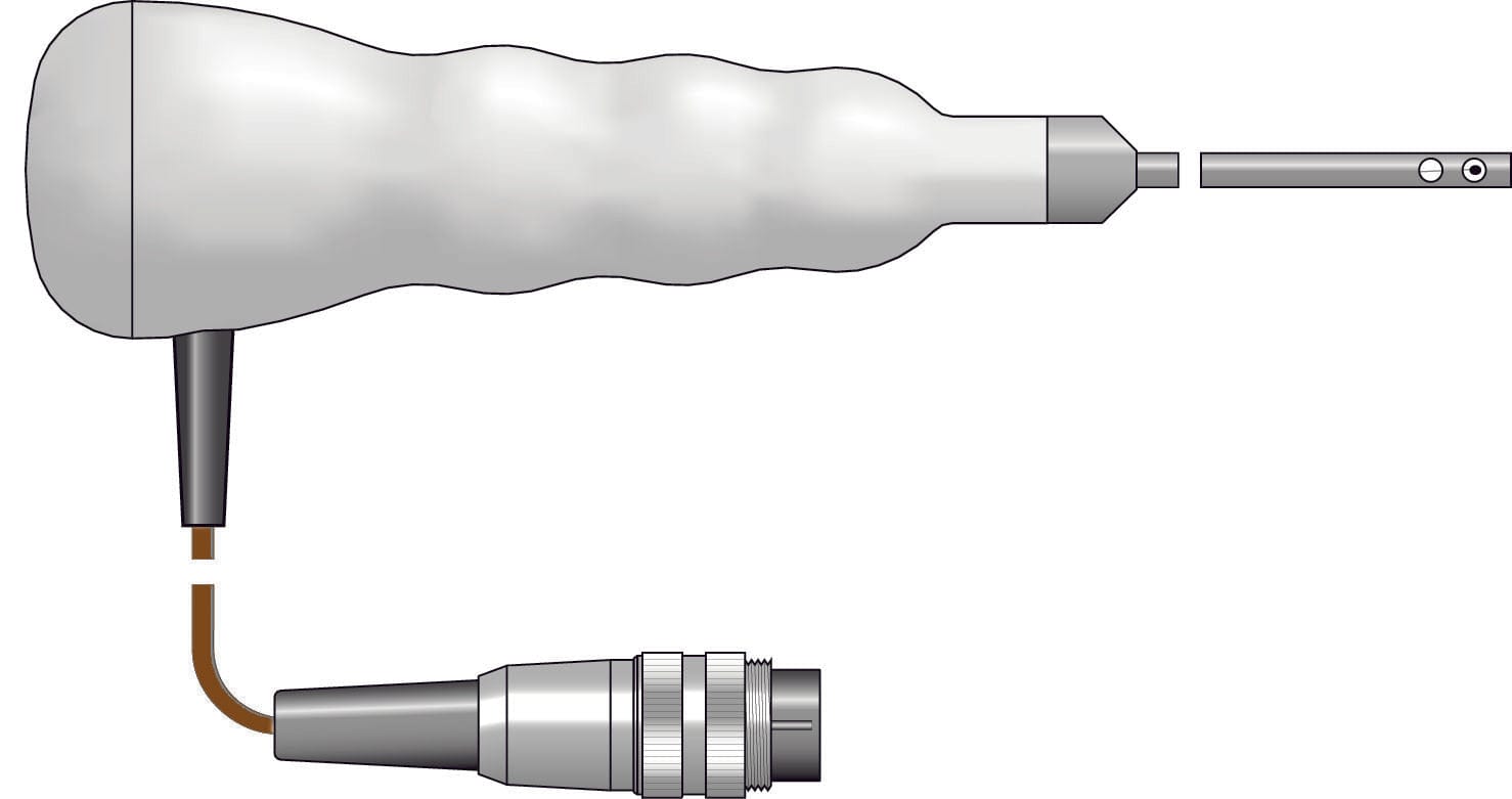 Une illustration d'une seringue Sonde air ou gaz Therma 22 avec une aiguille fixée dessus par Thermometre.fr.