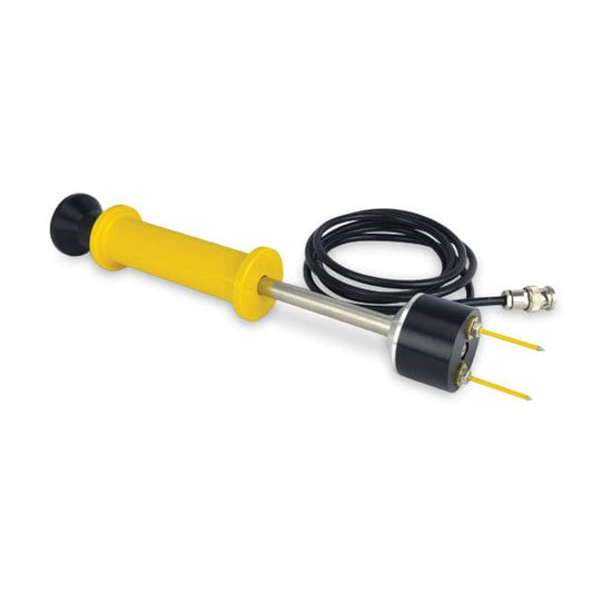 une Sonde marteau robuste et tuyau noir avec cordon jaune. (Thermomètre.fr)