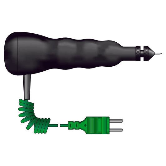 Sonde de température de pneu avec profondeur de sonde réglable avec un cordon vert de Thermometre.fr.