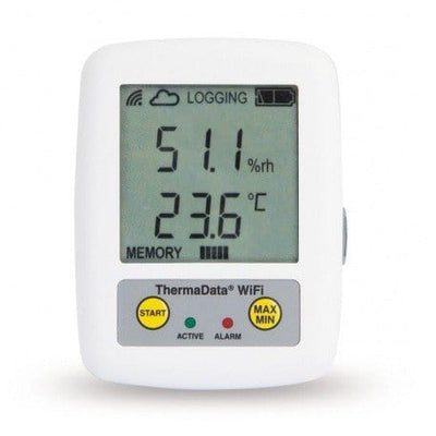 un Thermomètre enregistreur Wifi d'humidité HTD de Thermometre.fr sur fond blanc.