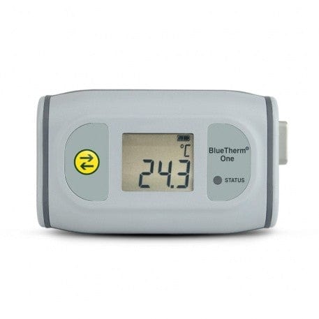 un Thermomètre BlueTherm One de Thermometre.fr sur fond blanc.
