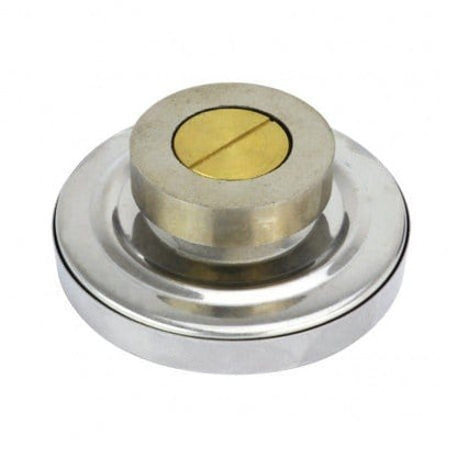 un Thermomètre de radiateur à tube – plaque magnétique avec un anneau en or dessus. (Marque : Thermomètre.fr)