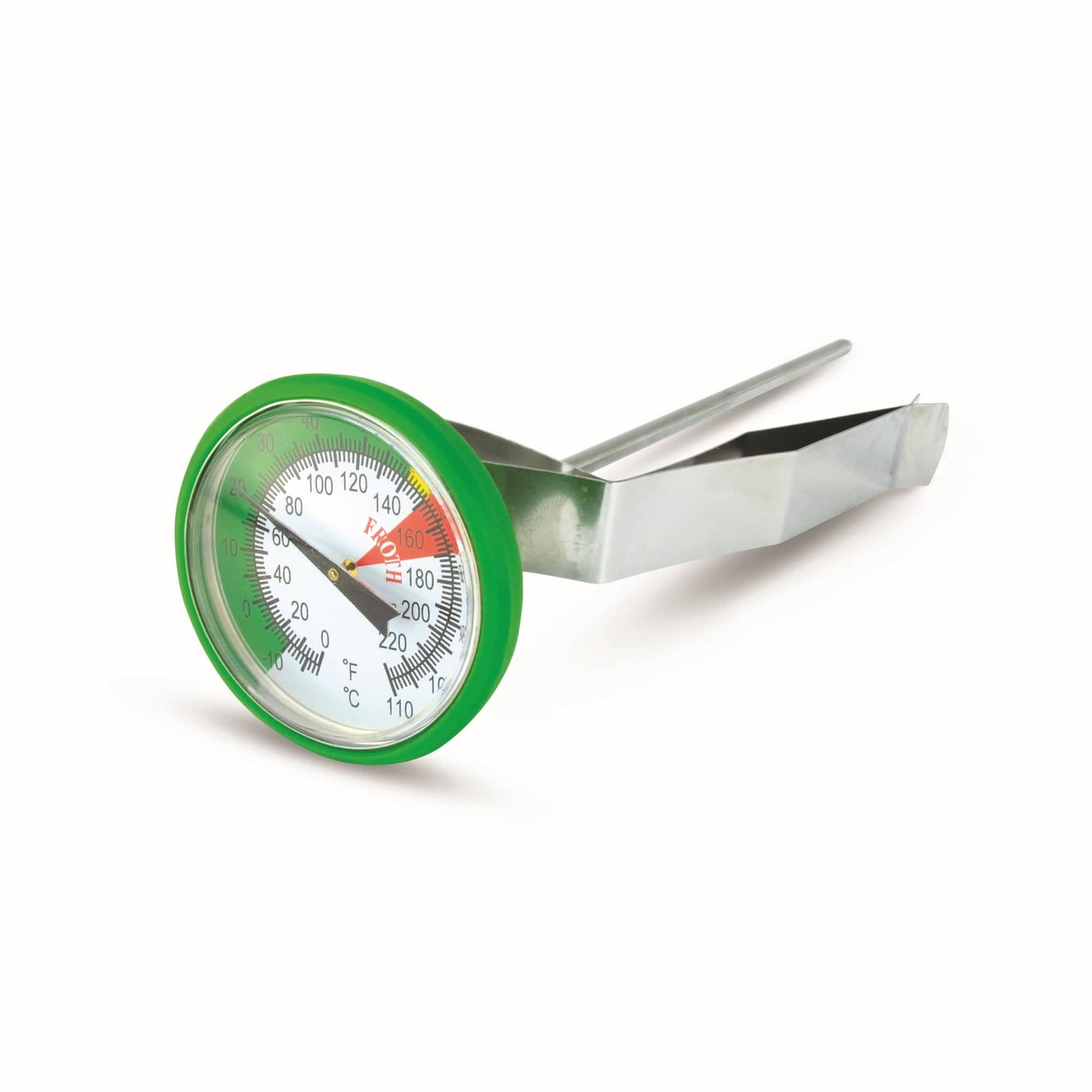 un thermomètre Thermometre.fr vert sur fond blanc.