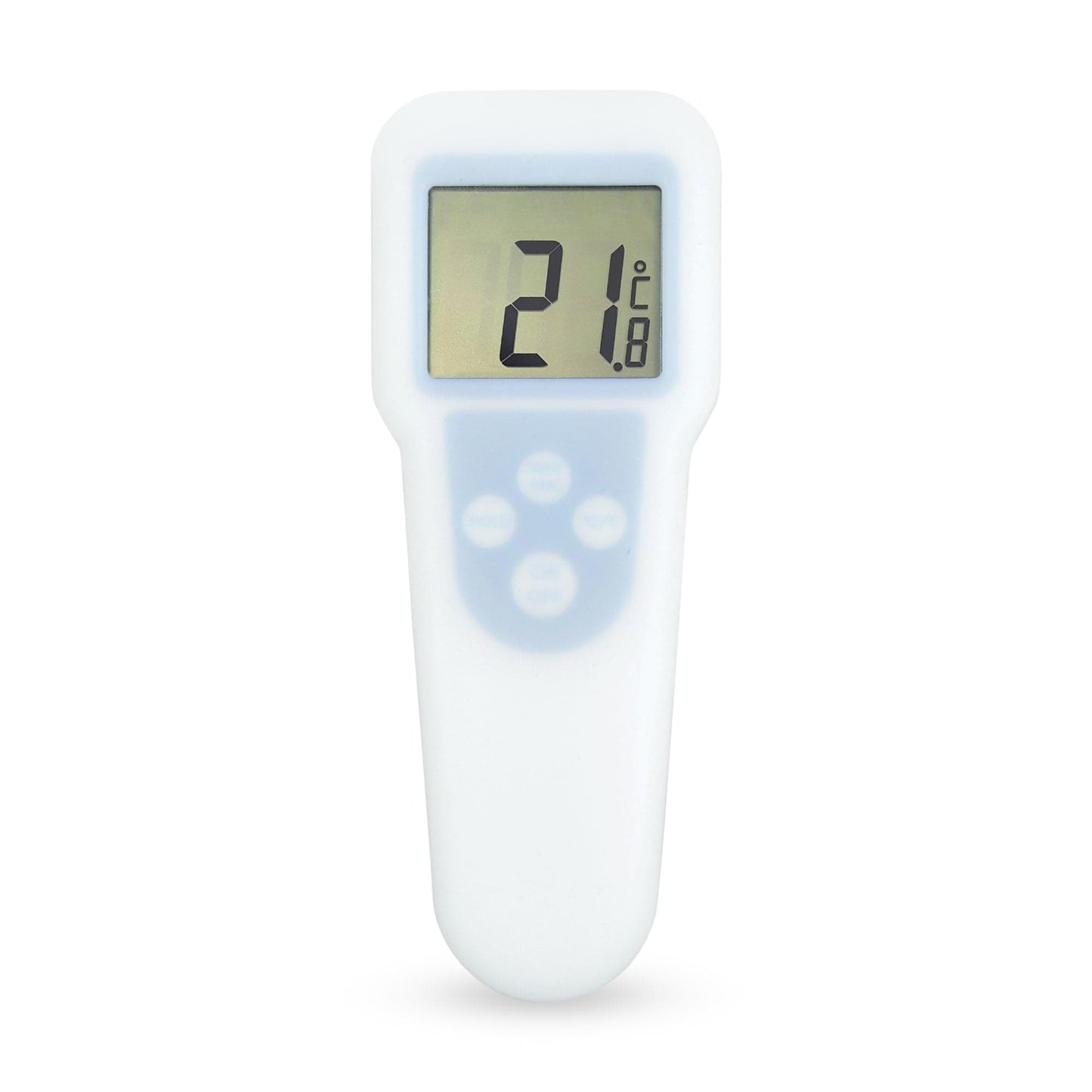 Un thermomètre numérique Thermometre.fr sur fond blanc.
