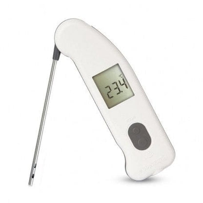 Un termometro a infrarossi Thermapen® IR con sonda per aria di Thermometer.fr su sfondo bianco.