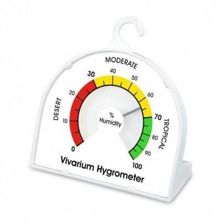 un termometro con la dicitura "Igrometro Vivarium con quadrante da 70 mm" di Thermometer.fr.