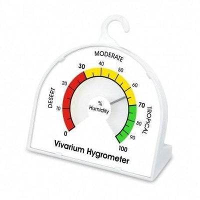 un thermomètre avec la mention 'Hygromètre de vivarium avec cadran de 70 mm' dessus par Thermometre.fr.