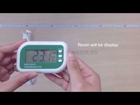 Vidéo explicative du Thermomètre d'alarme numérique max min avec capteurs internes et externes